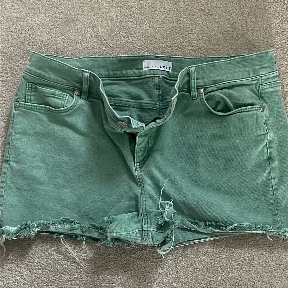 LOFT Sage Green Jean Shorts
